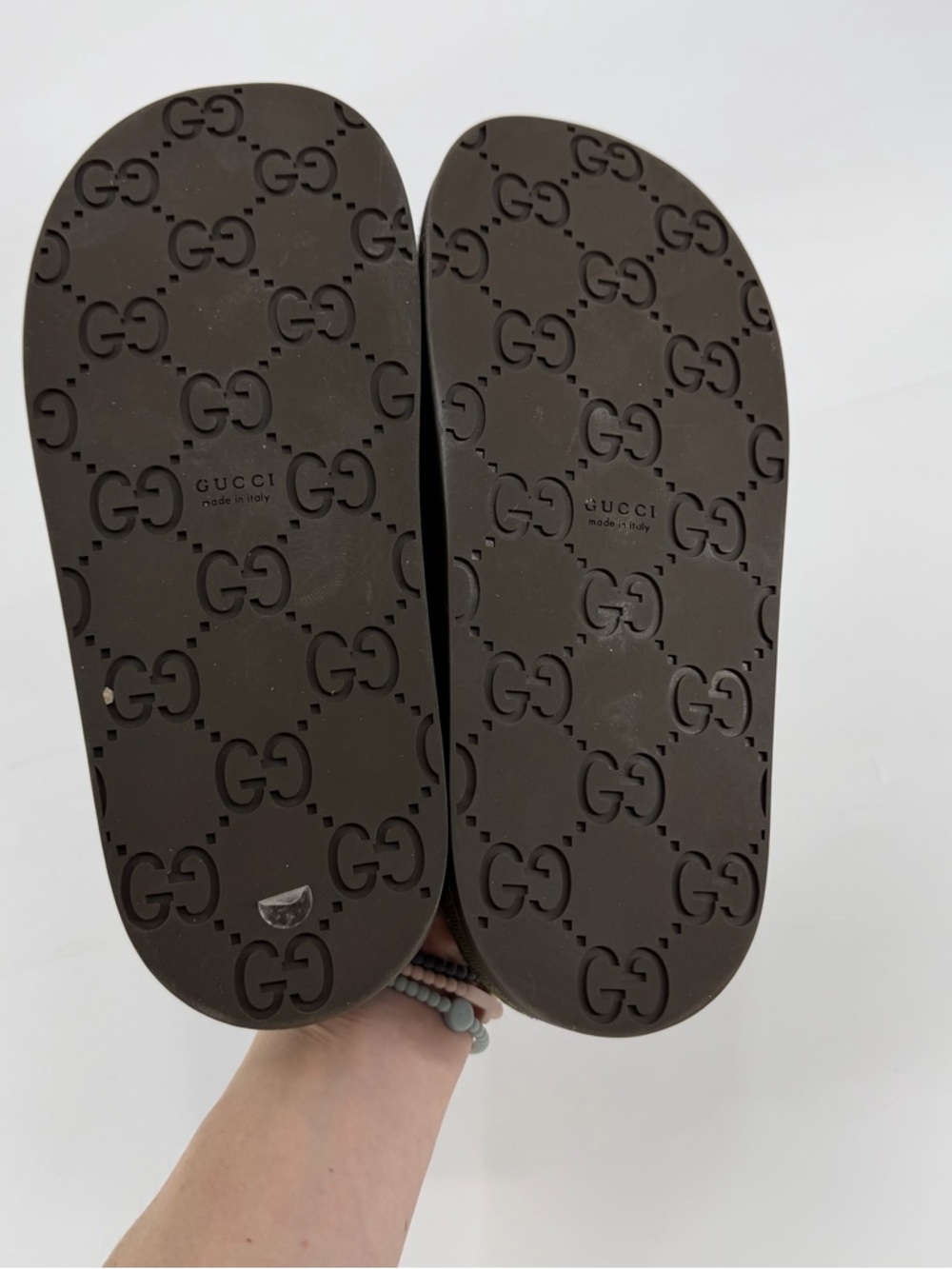 Olive Green Canvas Horsebit Slide Mules - Picture 6 of 8